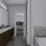 Plan 288-0263 primary bathroom with double vanity and tub