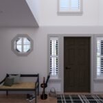 Plan 288-0264 interior view of an entryway with bench and doors