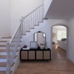 Plan 288-0264 interior view of foyer with staircase and adjoining rooms