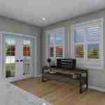 Plan 288-0136 interior view of a light-filled room with double doors