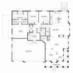 Plan 288-0136 main level floor plan with three bedrooms and office