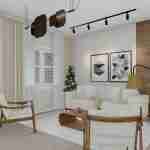 plan 288-0003 living area right angle rendering