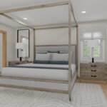 Plan 288-0265 primary bedroom with a four-poster bed and natural light