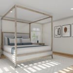 Plan 288-0265 primary bedroom with canopy bed and modern decor