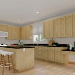 Plan 288-0265 Spacious kitchen with island and light wood cabinetry