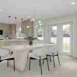 Plan 288-0097 Bright kitchen with island and modern lighting fixtures