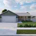 plan 288-0002 front view rendering