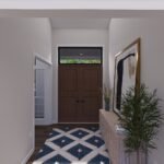 Plan 288-0237 interior view of foyer with decorative rug and plants