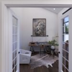 Plan 288-0237 interior view of a home office with large windows