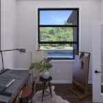 Plan 288-0237 interior view of a home office with large windows