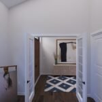 Plan 288-0237 interior view of an entryway with double doors and decor