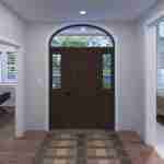 Plan 288-0266 Interior view of an entryway with a double door and windows