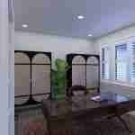 Plan 288-0266 Interior view of an office with a desk and storage cabinets