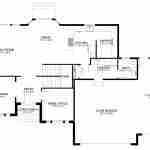 Plan 288-0266 main level floor plan with family room and two garages