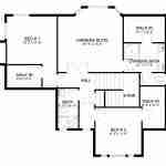 Plan 288-0266 upper level floor plan layout with two bedrooms and baths