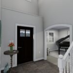 Plan 288-0267 Interior view of entryway with staircase and piano