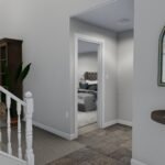 Plan 288-0267 interior view of foyer with stairs and adjacent room