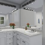 Plan 288-0267 primary bathroom with dual sinks and large mirror