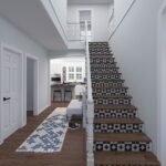 Plan 288-0268 interior view of foyer with staircase and open layout