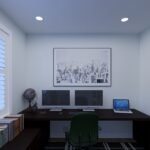 Plan 288-0268 interior view of a home office with dual monitors