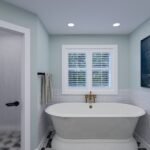 Plan 288-0268 primary bathroom with freestanding tub and shower