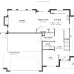 Plan 288-0268 main level floor plan with family room and garage