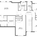 Plan 288-0268 upper level floor plan layout with three bedrooms and laundry