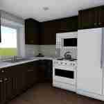 plan 288-0005 basement kitchen rendering