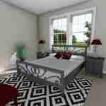 plan 288-0005 master bedroom right angle rendering