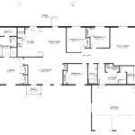 Plan 288-0149 main level floor plan with open living and multiple bedrooms