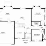 Plan 288-0097 main floor layout with kitchen, family room, and garage