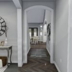 Plan 288-0151 interior view with hallway and decorative clock