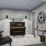 Plan 288-0151 interior view of a music room with piano and decor