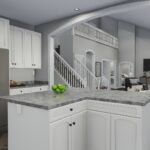 Plan 288-0151 kitchen with island and open living area view