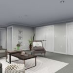 Plan 288-0151 interior view of a living room with modern furnishings