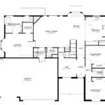 Plan 288-0151 main level floor plan with master suite and garage