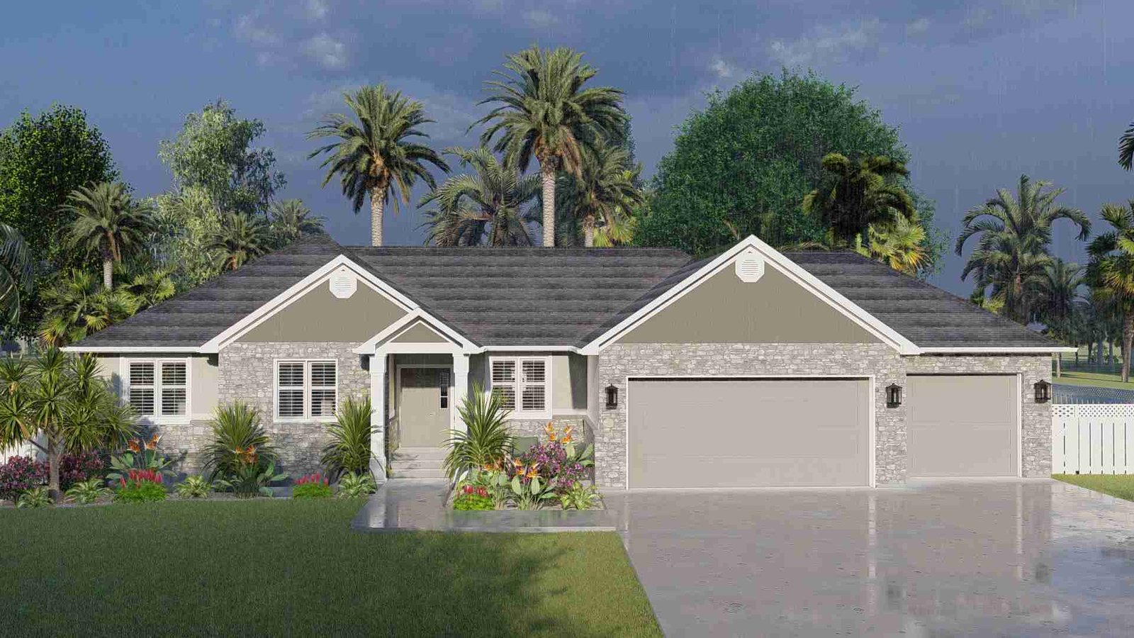 plan 288-0054 front view rendering