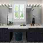 Plan 288-0099 primary bathroom with double vanity and large window
