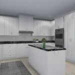 Plan 288-0155 modern kitchen with island and stainless steel appliances