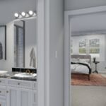 Plan 288-0155 interior view of bathroom and adjoining bedroom