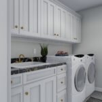 Plan 288-0155 laundry room with cabinetry and washer/dryer units