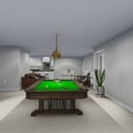 Plan 288-0155 interior view of a game room with a pool table