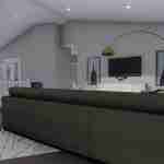 plan 288-0056 rear view living area rendering