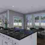 plan 288-0056 kitchen and dining area rendering