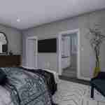 plan 288-0056 master view toward bathroom rendering