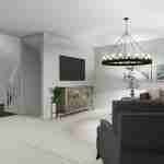 plan 288-0214 side view living are rendering