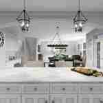 plan 288-0214 kitchen view toward living area rendering