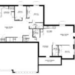 Plan 288-0240 main level floor plan with three bedrooms and family room