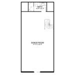 Plan 288-0240 bonus room layout with adjacent bath and spiral staircase