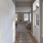 Plan 288-0240 Interior view of a hallway leading to a living area